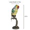 Blue Parrot Stained Glass Lamp with Satin Bronze Finish Base - Perfect for a Living Room, Bedroom, Office, & More